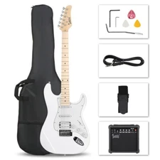 Glarry GST Stylish H-S-S Pickup Electric Guitar Kit with 20WAMP Bag Guitar Strap
