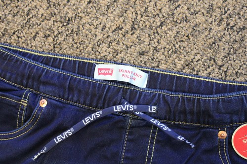 New Levi's Boys Skinny Knit Pull On Pants - Size 6 Regular - DARK - Picture 4 of 6