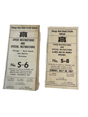 Chicago Rock Island Pacific Railroad Speed Restrictions Instructions 1960s Lot 2