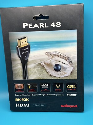Brand New In Box : Audioquest Pearl 48 HDMI cable - 4K/8K/10K - 1.5m / 5 feet 