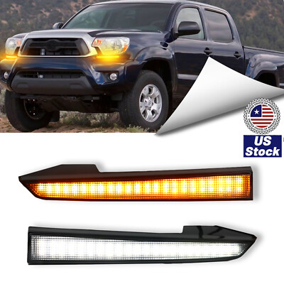 LED Headlight Trim Daytime Running Light Turn Signal For Toyota Tacoma 2012-2015