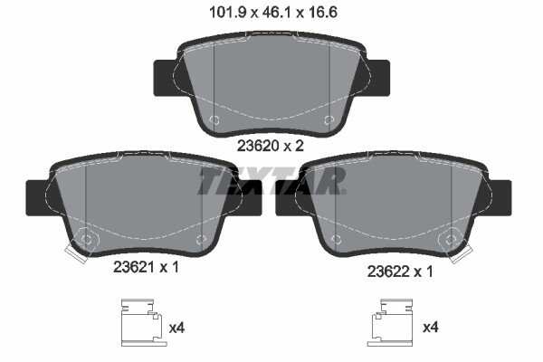 Textar 2362002 Bremsbelagsatz, Scheibenbremse FüR Joylong, Toyota-image