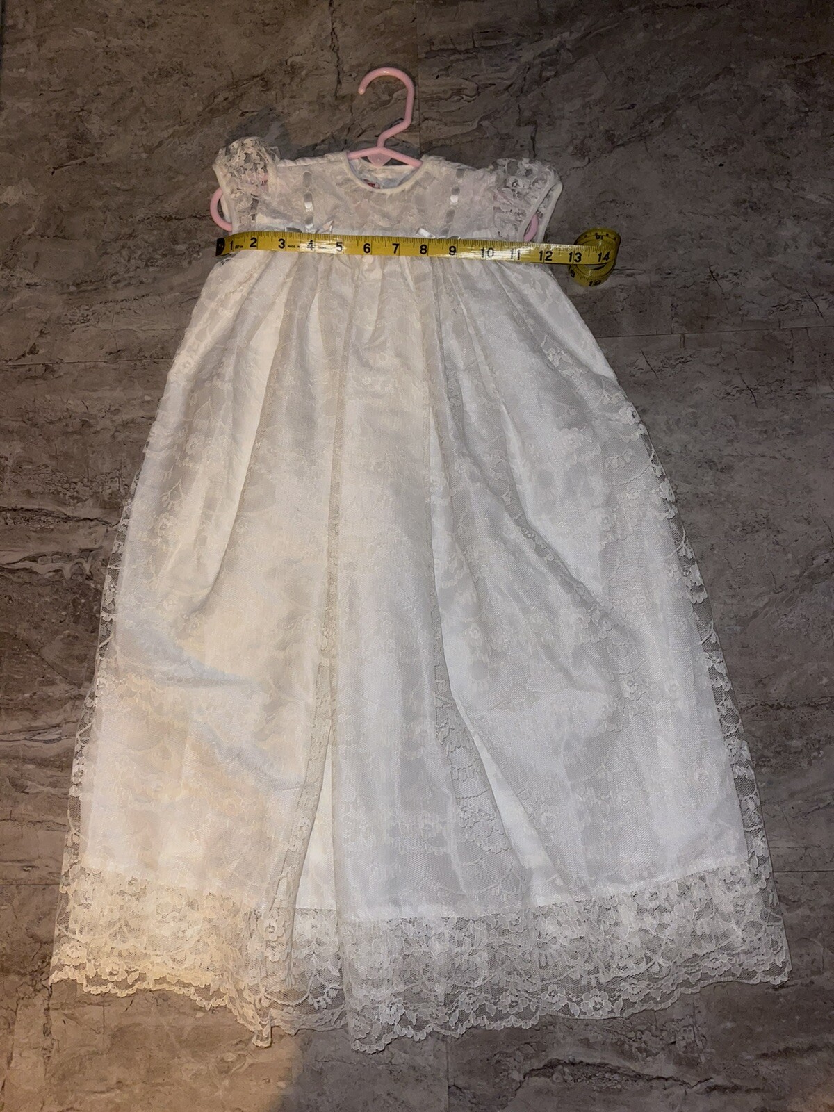 3/4 LACE X-LONG CHRISTENING GOWN