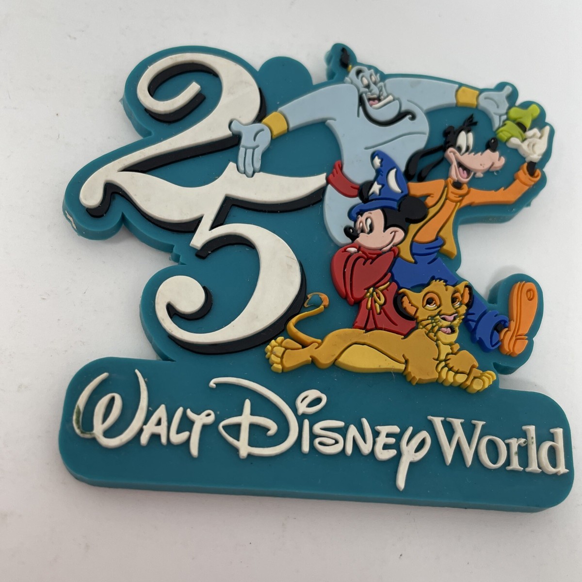 Walt Disney World 25th Anniversary Laser Cut Rubber Magnet Florida