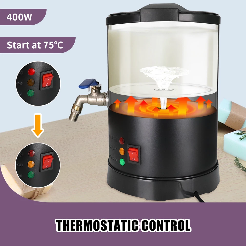 Máquina para hacer jabón 3L calentador de fusión de jabón eléctrico olla molde hágalo usted mismo Foto 3 de 4