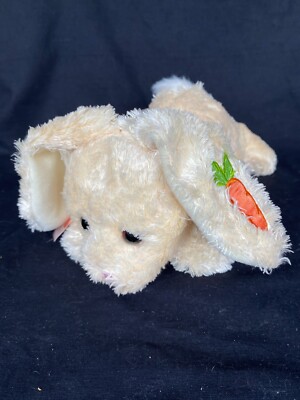 Very Good Yellow Plush Bunny Rabbit Satin Bow Carrot Ear Floppy Easter Gift