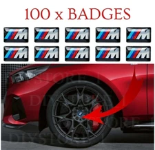 100 X M SPORT PERFORMANCE ALLOY WHEEL BADGE STICKER EMBLEM DECAL BMW 17MM X 9MM