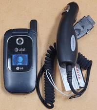 LG CU400 - Black and Gray  AT T  Rare Cellular Flip Phone - Bundled