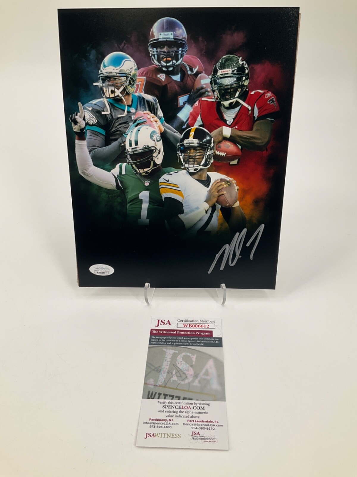 MICHAEL VICK CUSTOM COLLAGE SIGNED 8X10 PHOTO JSA WITNESS COA 