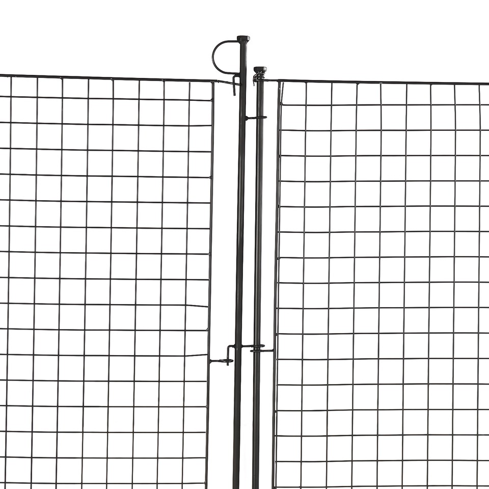 NoDig Metal Garden Fence & Gate Bundle 4 Panels 1 Gate Outdoor Yard