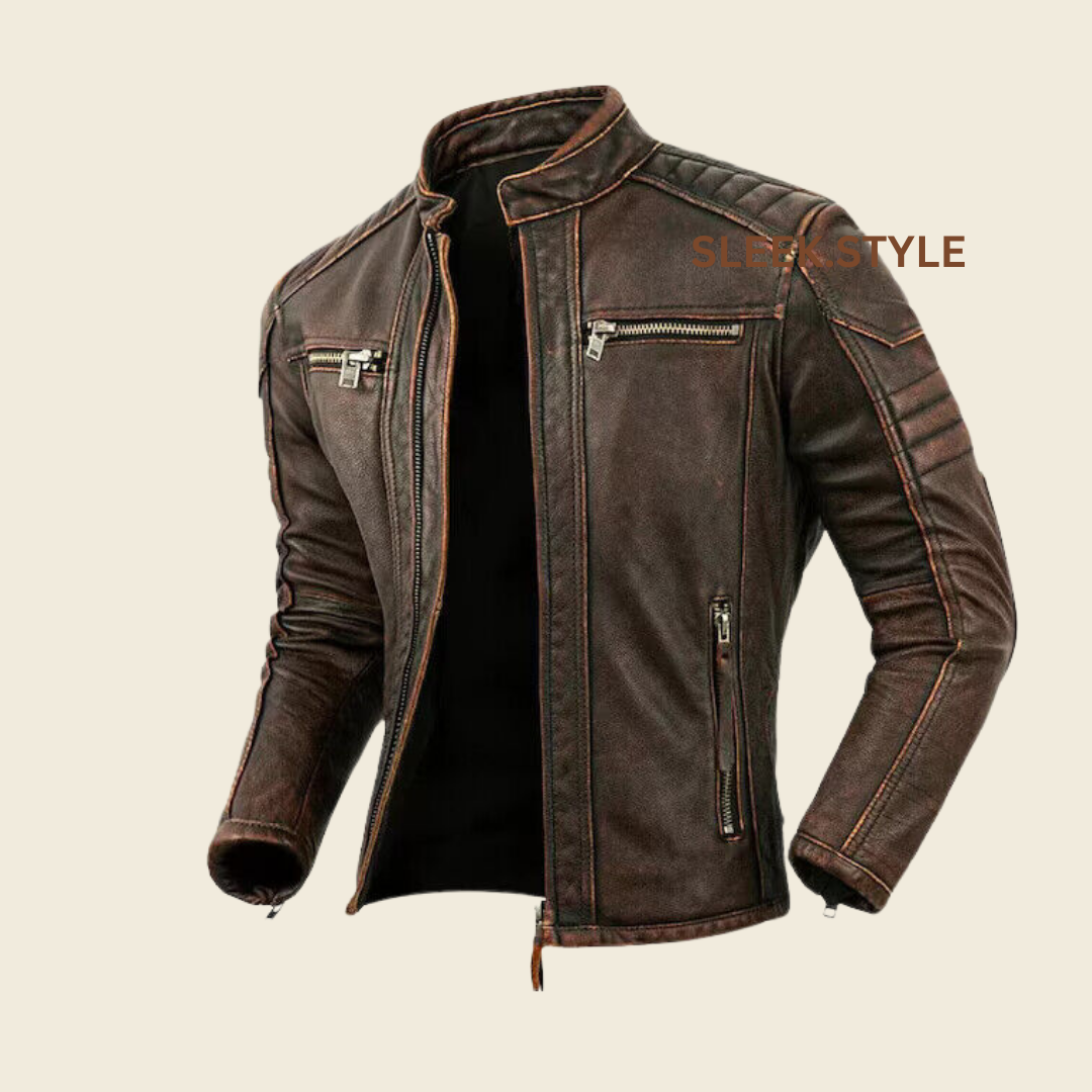 Luxury Men's Motorcycle Jacket Genuine Lambskin Leather Fashionable Soft