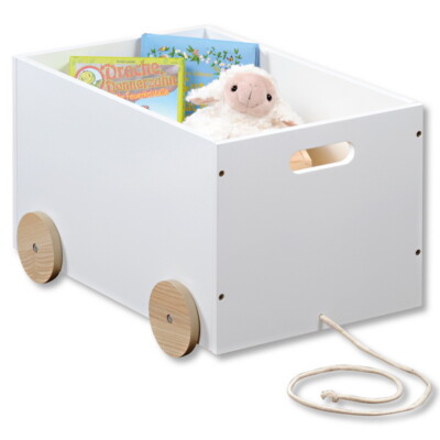 KESPER Kinder-Spielzeugkiste Spielzeugbox Kiste Spiele-Box Spilezeugwagen Wagen