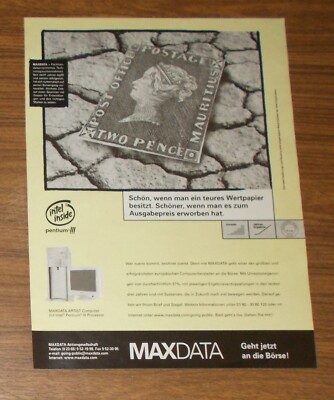 Seltene Werbung MAXDATA ARTIST PC Pentium III Personal Computer #2 1999