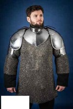 Medieval pauldrons with gorget and Bracers Set steel larp Cosplay Costume armor