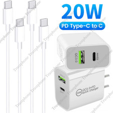 For Samsung Galaxy A13 A33 A53 A73 5G 20W PD Fast Wall Charger Dual Type C Cable