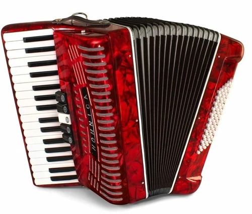Hohner Hohnica 1305-RED 72 Bass Piano Accordion w/ Gig Bag and Straps