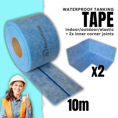 Klebeband Wasserdicht Tank Gummiband 10m & x2 Innenecke Fuge Bad Dusche