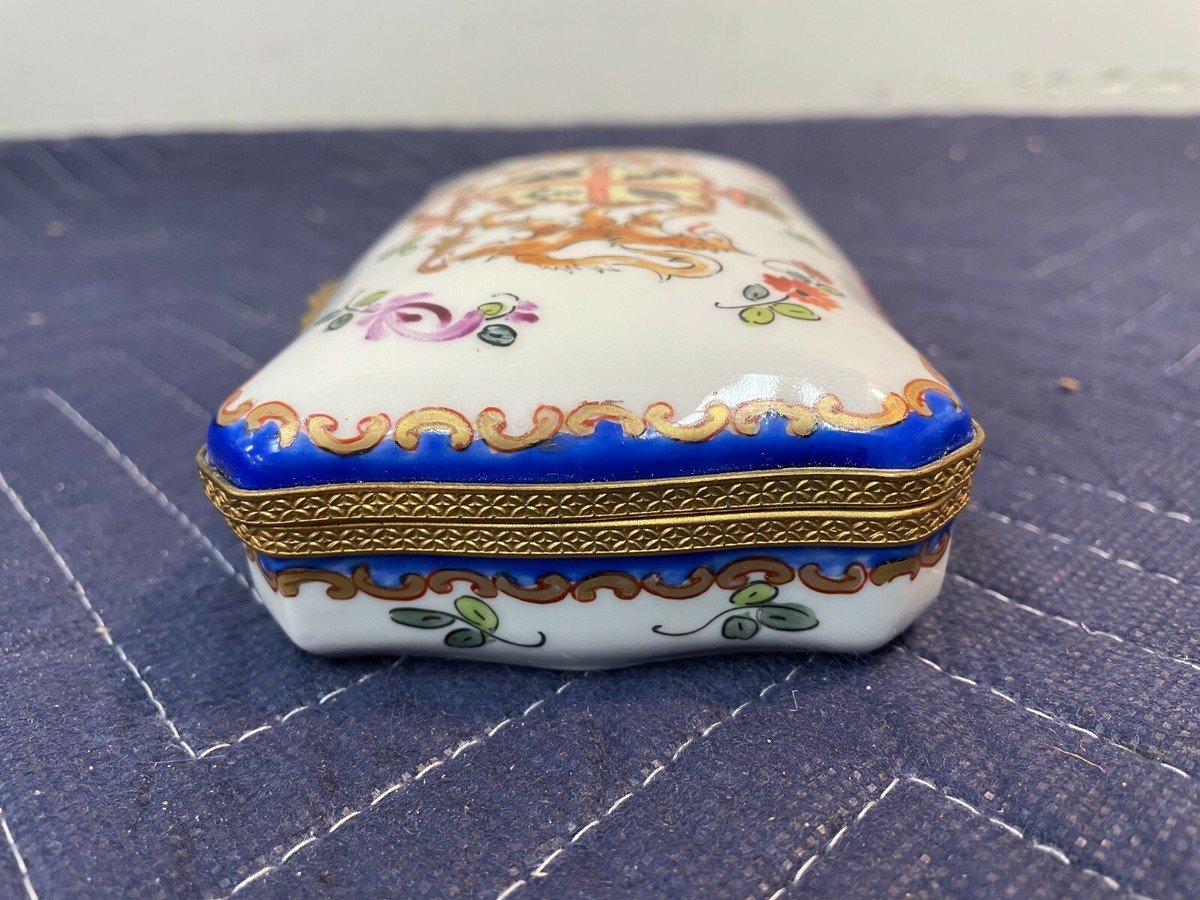Vintage Ceramic & Metal Chocolate Box La Marquise de Sevigne