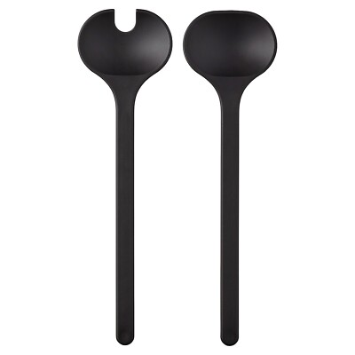 Zeal Melamin Salatbesteck Set – Dunkelgrau, 3-teilig Mit Servierlöffel, Gabel & Zange