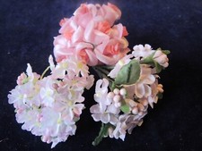 Vtg Craft Millinery Flower Collection Pink Shades 1/2-1" Sm Blooms Korea H5198