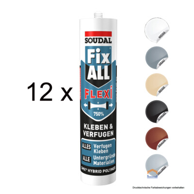 Soudal Fix All Flexi / Alleskleber / Dichtstoff / Klebstoff / 12 x 470 g