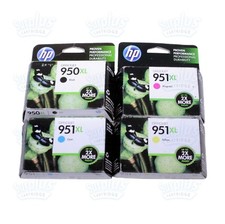 4pk Genuine HP 950XL Black  951XL 3-Color OfficeJet 8620 8600 8630 Retail Box 