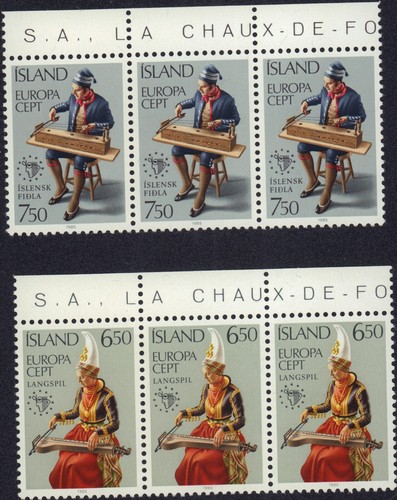 ICELAND 1985 EUROPA ISSUE 606-607 STRIP OF 3 MNH