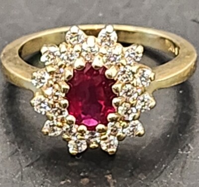 estate ruby ring 14k gold diamond | eBay