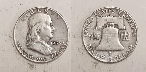 1953-D Franklin Half Dollar - 90% Silver - VG to VF