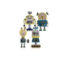 Patch - C&D Visionary - Robots 4 Pack Iron-On Embroidered Set NEW Kids