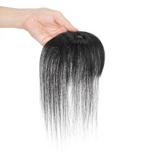 Clip in Wispy Bangs Human Hair Invisible 3D 360 Cover 10g 7 inch 01 Dark Black