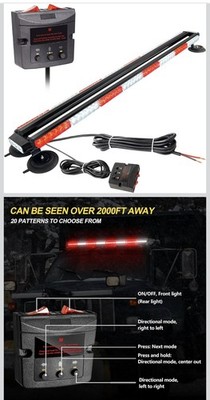 ASPL 49.2'' Emergency Warning Strobe Lights 102 High-Intensity LED (Red/White)