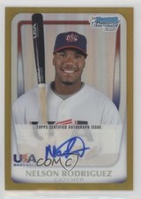2011 Bowman Chrome Gold /50 Nellie Rodriguez Nelson #18U-19 Auto 0d4