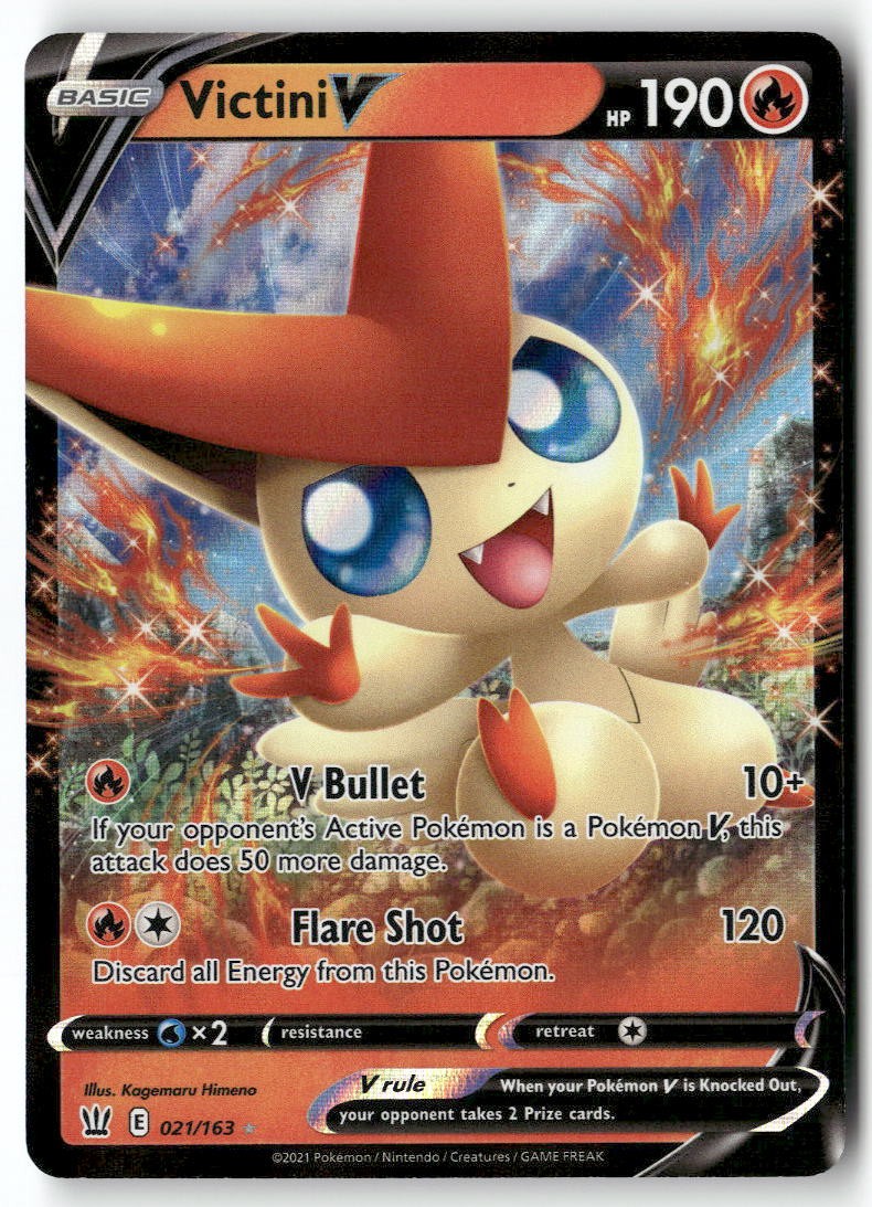 Victini V 021/163 Holo V Rare Battle Styles Pokemon Near Mint