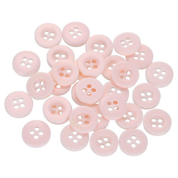 "60Stk 18L NäHknöPfe 15/32\" Runde Flache 4-Loch Kunstharz KnöPfe Pink"-image
