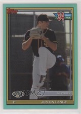 2021 Topps Pro Debut Chrome Aqua Refractor 46/75 Justin Lange #PDC-199 7s2