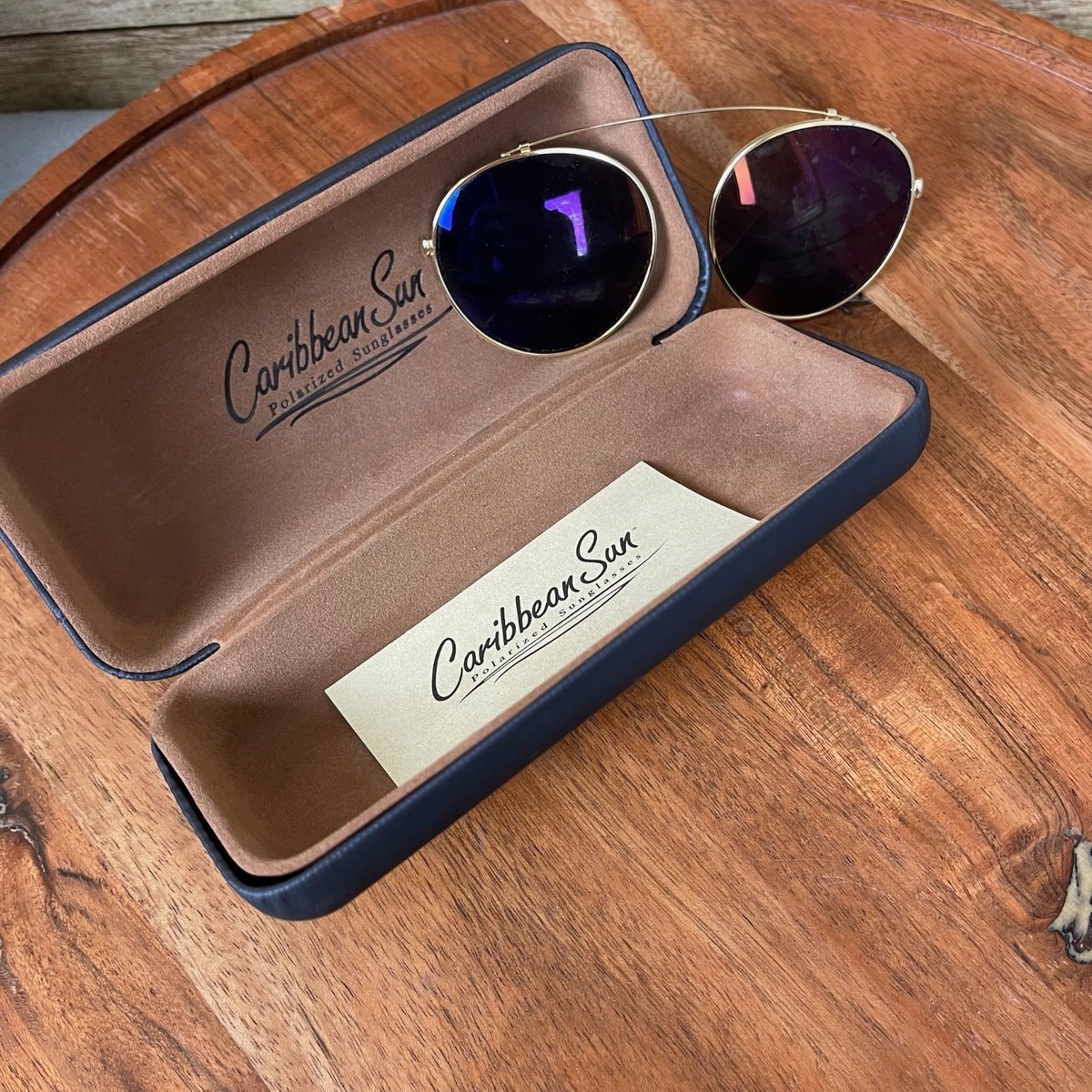 Caribbean Sun Polarized Sunglasses Purple Gold Violet Clip On