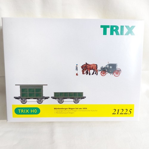 mes-94540	Trix 21225 H0 Württemberger Wagen-set um 1859 sehr guter Zustand, | Zustand: Gebraucht