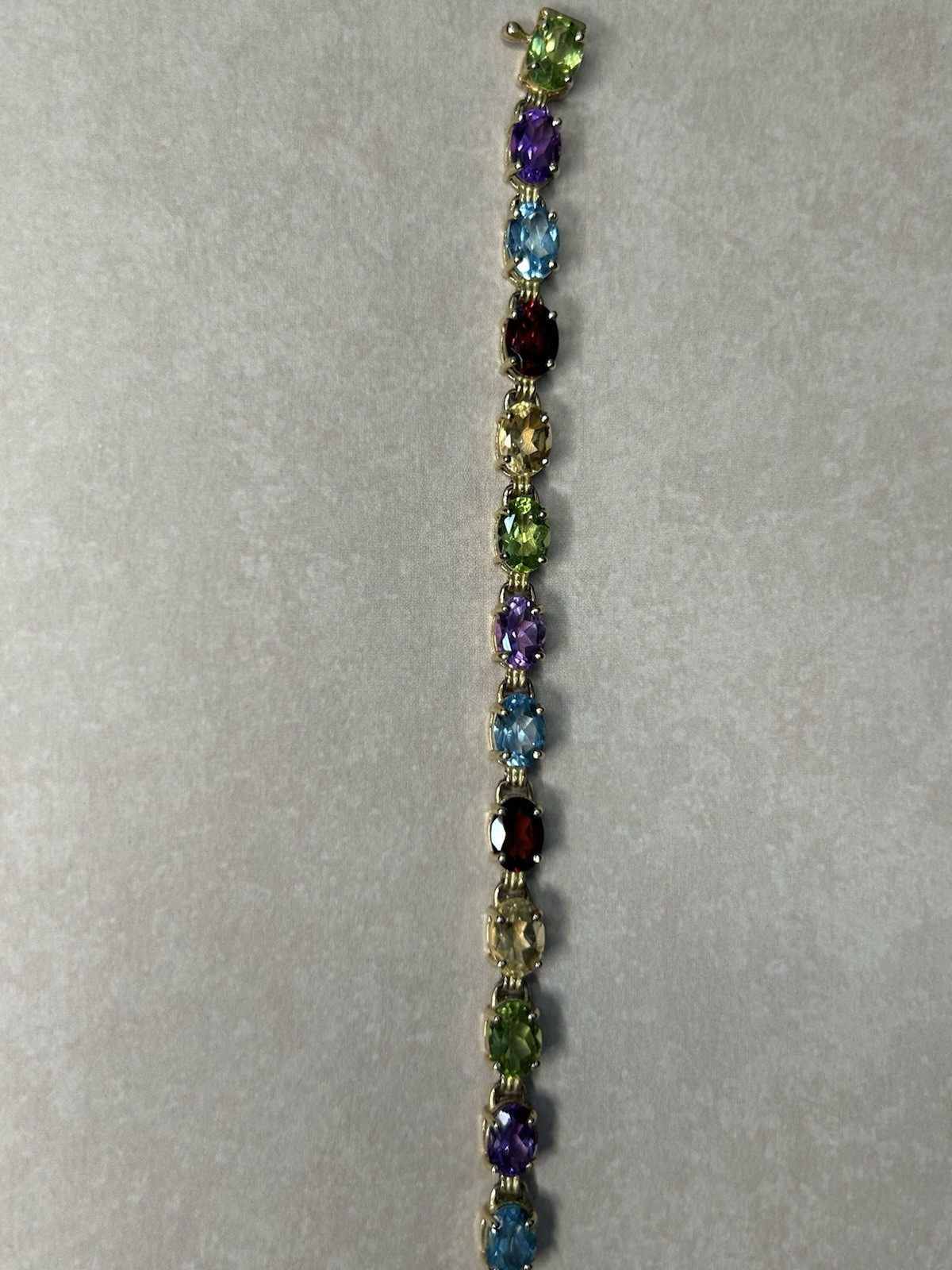 10K SOLID YELLOW GOLD  OVAL-CUT MULTI-GEMSTONE TE… - image 3