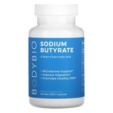 2 X BodyBio, Sodium Butyrate, 100 Non-GMO Capsules
