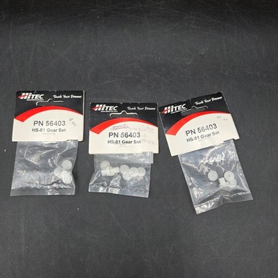 Set of 3 UNOPENED Hitec PN 56403 HS-81 Gear Set Packages
