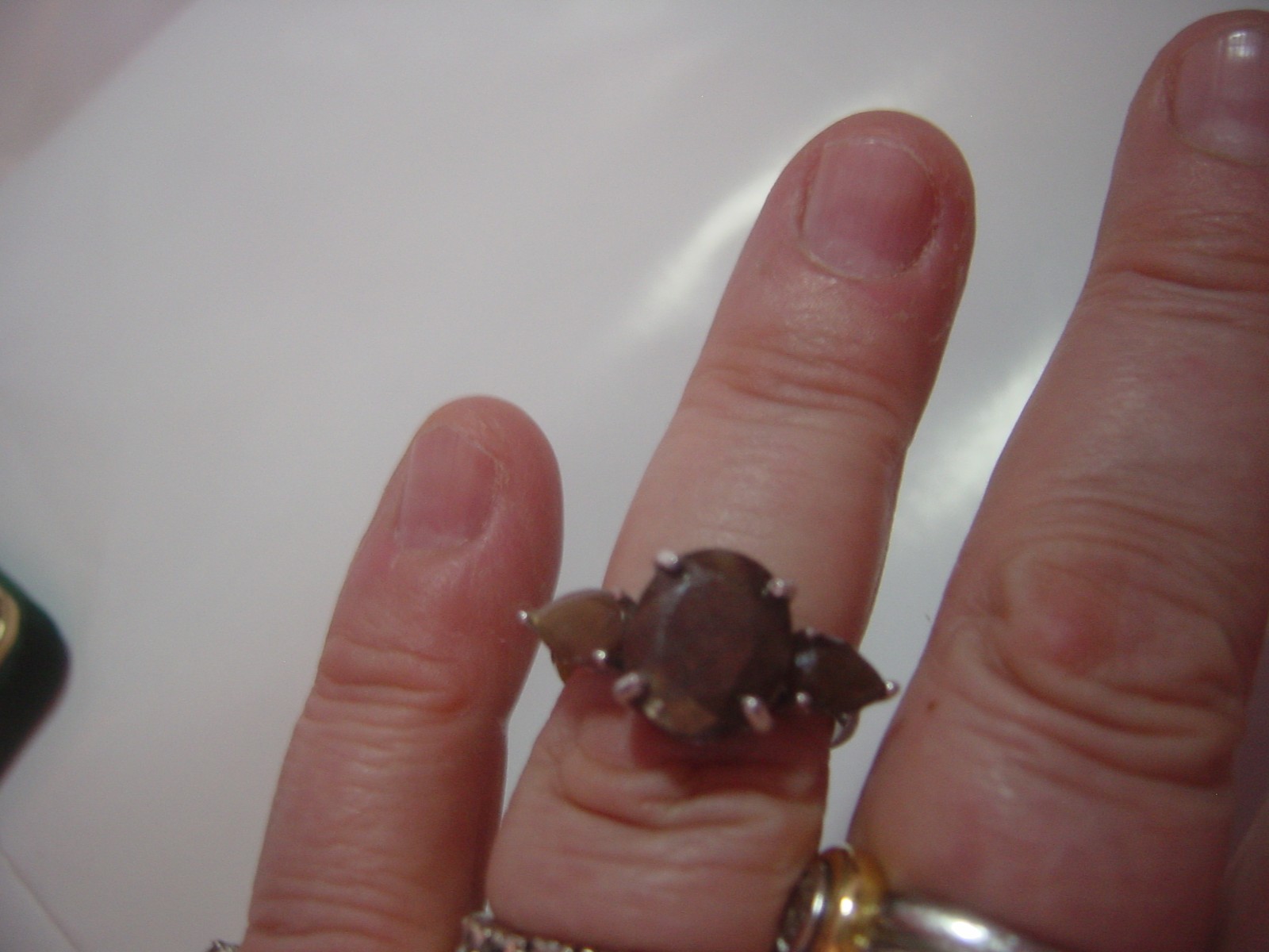 magnificent solid silver large chocolate brown ge… - image 12