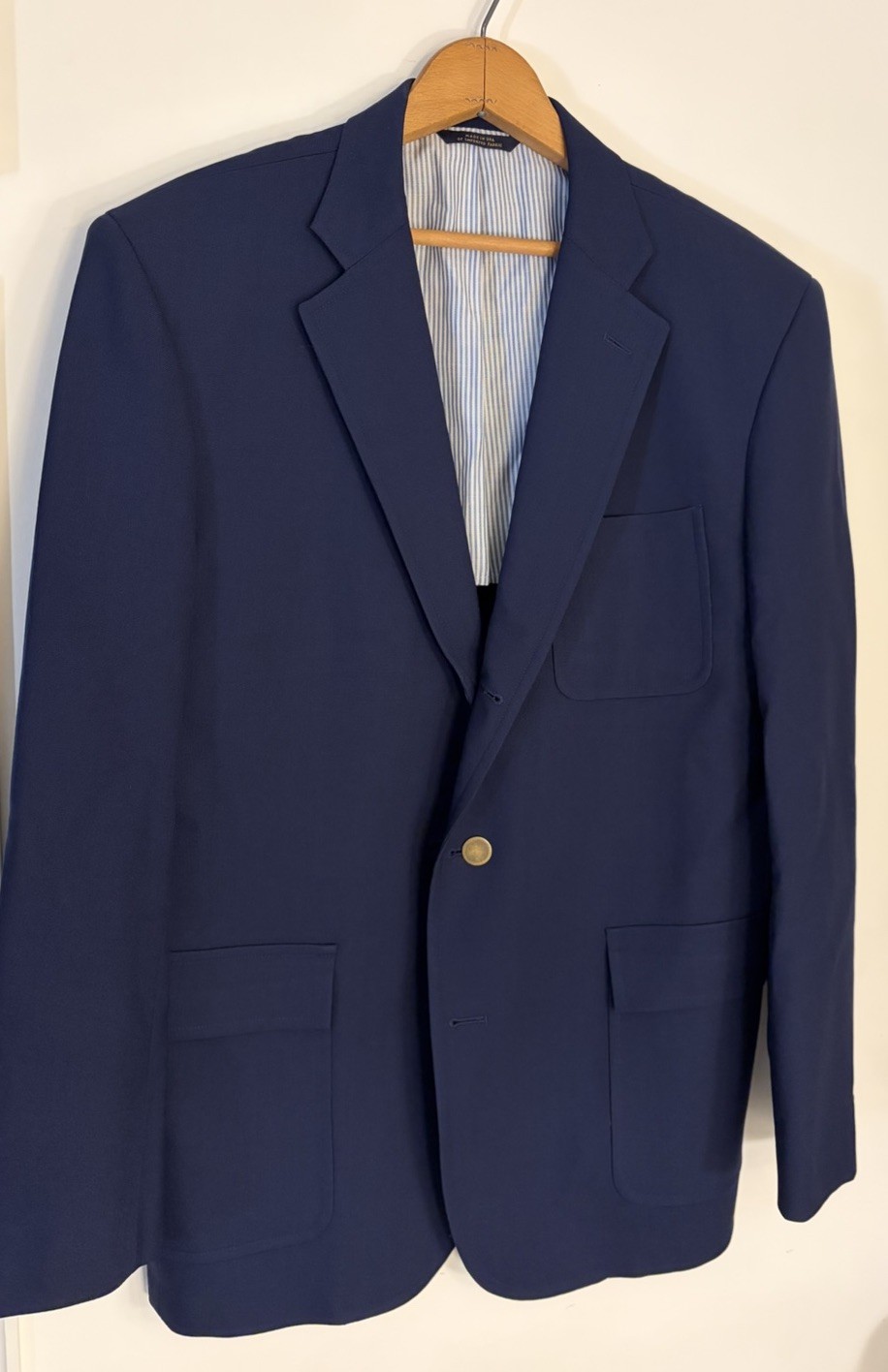 RARE Brooks Brothers Own Make Navy Wool Blazer 3 Roll 2 Ivy 40 R Made In USA