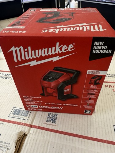 Milwaukee 2475-20 M12 12 Volt Cordless Compact Inflator NEW!