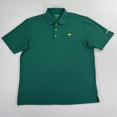 Masters Tech Shirt Mens L Green PGA Golf Augusta National 2015 Masters Polo