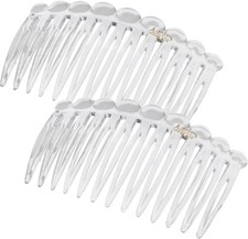 Camila Paris CP3875 French Hair Side Comb, Small Rounded, Clear French Twist Hai