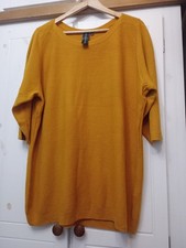 Essential Ladies Mustard Boat Neck Jumper Size 22