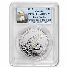 2013 RCM 1 oz Ag $20 Bald Eagle Returning From the Hunt PR-69