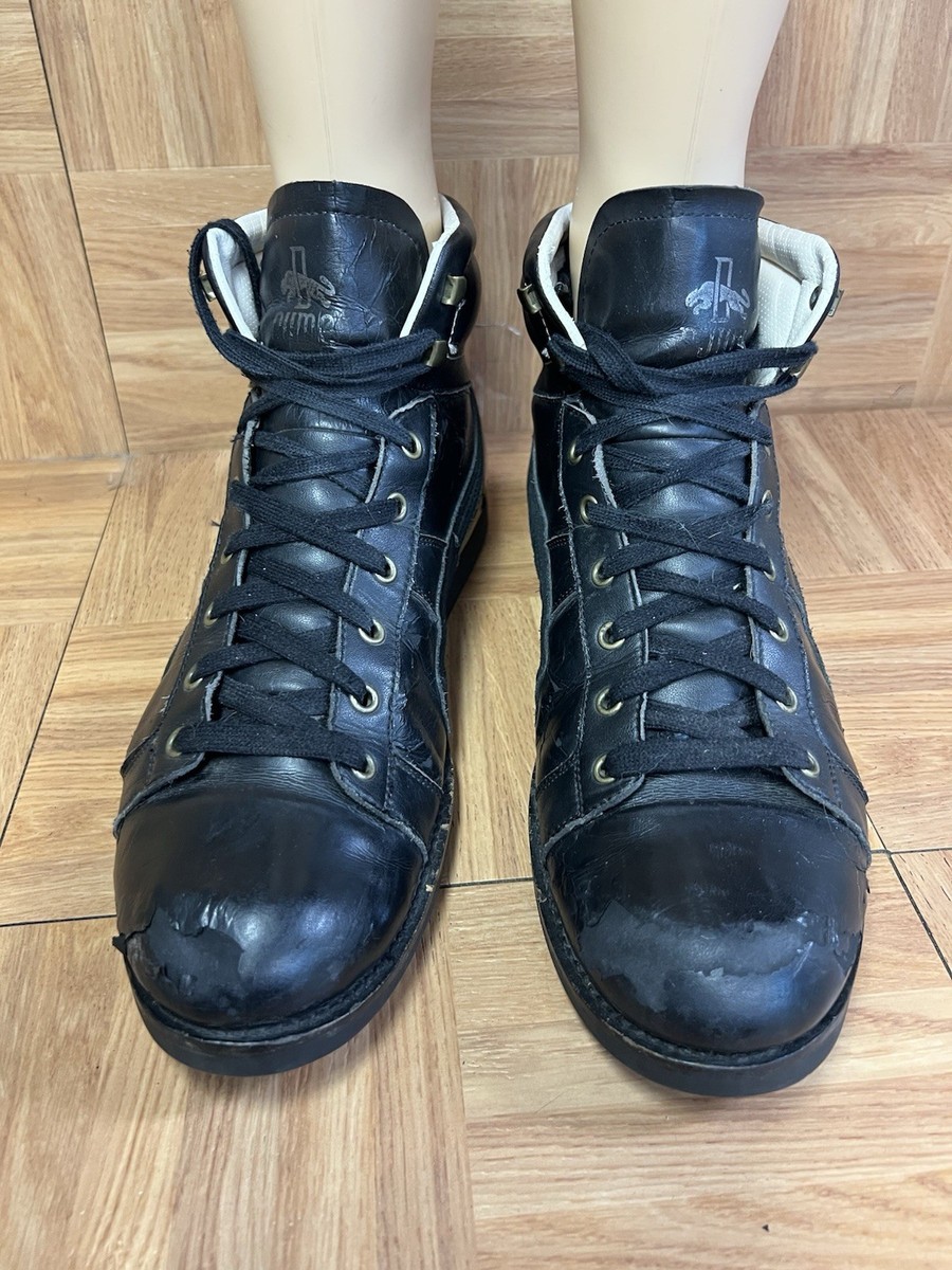 RARE Sz 13 - PUMA Rudolf Dassler Black Leather High Top Boot VNTG