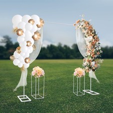 Metal Balloon Stand with 2 Flower Racks Wedding Stand 2*2m Backdrop Decoration
